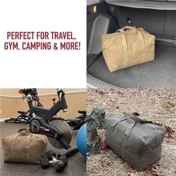 Canvas Parachute Cargo Bag – Extra Large Travel Duffle Bag with 75L - Picture 13 of 14